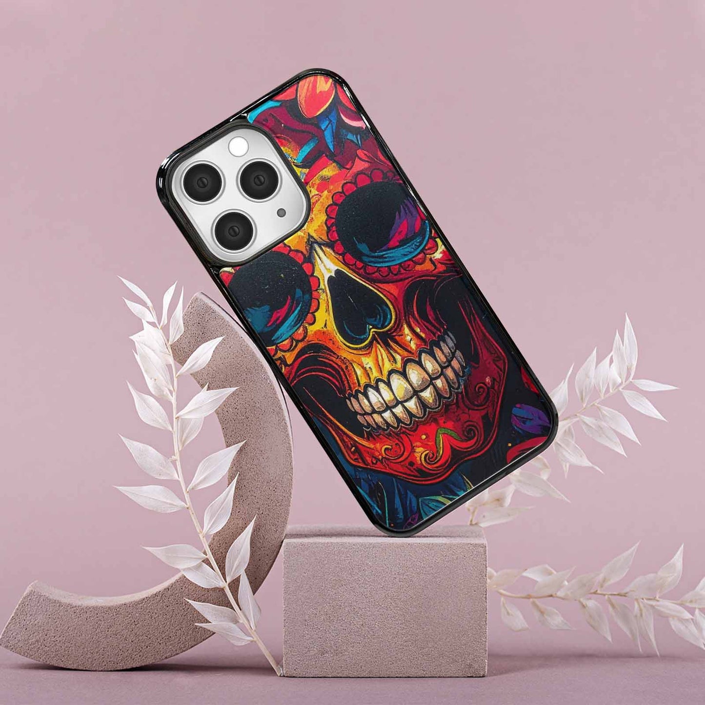 iPhone 15 Pro Max Case — Graffiti Skull Art Seamless Pattern Vibrant, Custom Print Case Cover