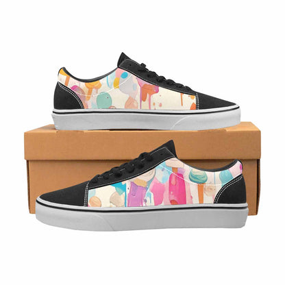 WOMEN'S Ice Cream Motif Ice Lace-Up Canvas Cottagecore Sneakers