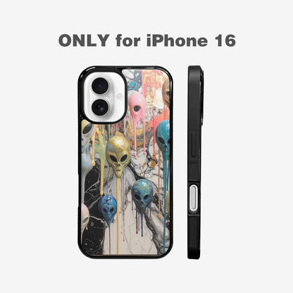 iPhone 16 Case — Aliens Marblemelting Aliens Pa Eif, Custom Printed Phone Case