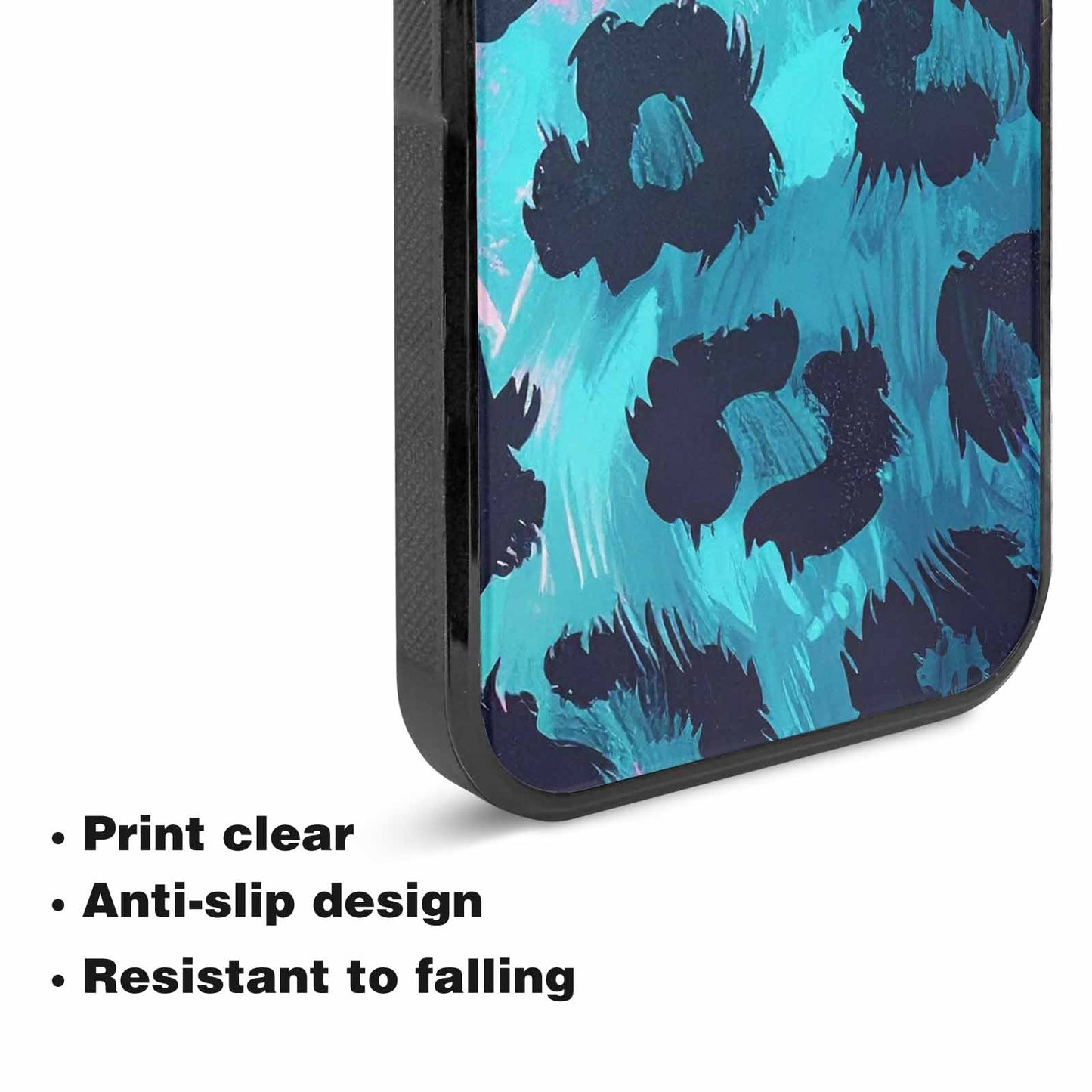 iPhone 15 Plus Case — Leopard Neon Pink Teal Airbrush, Custom Designed Case Cover