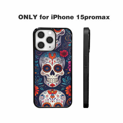 iPhone 15 Pro Max Case — Day Dead Sugar Skull Art 100s, Custom Made Phone Cover