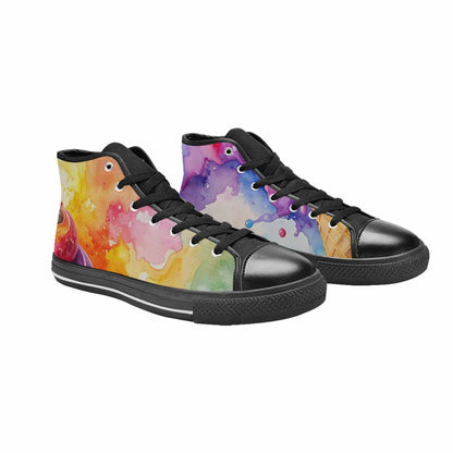 WOMEN'S Melting Icecream Collage High Top Canvas Vibrant Chaos Shoes
