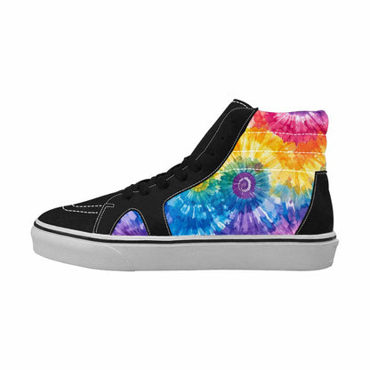 WOMEN'S Tie Dye Swirl High Top Canvas Surreal Custom Sneakers