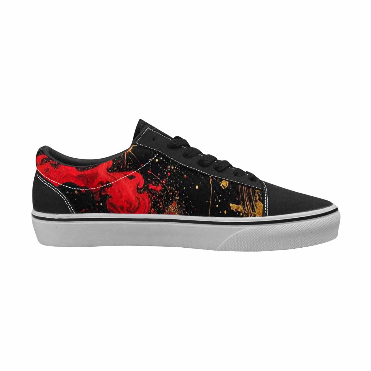 MEN'S Zodiac Black & Red Ink Canvas Streetwear Surreal All Over Print Shoes