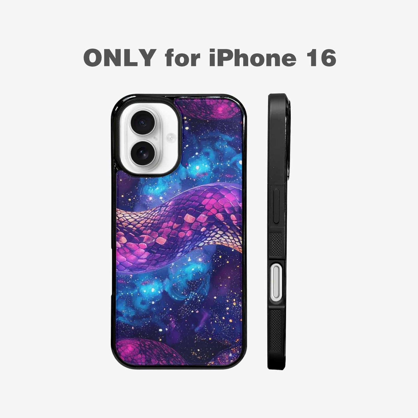 iPhone 16 Case — Galaxy Snake Print, Custom Designed Case Cover