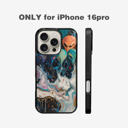 iPhone 16 Pro Case — Aliens Marblealiens Pattern Fjy, Custom Made Phone Cover