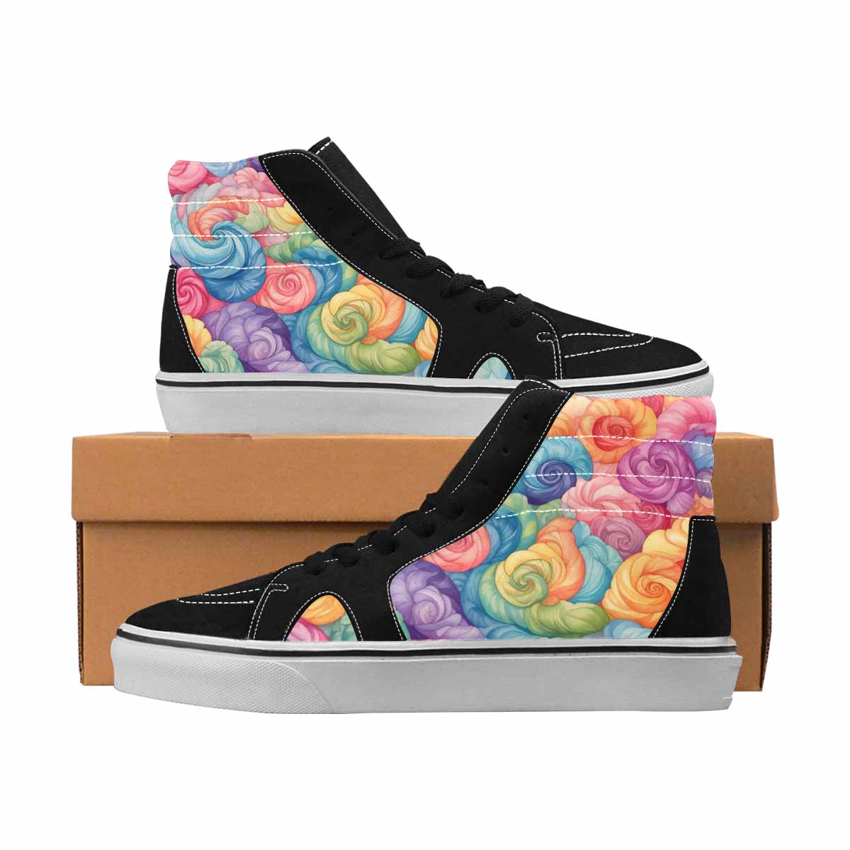 MEN'S Tie Dye High Top Canvas One Of A Kind Cottagecore Custom Canvas Shoes