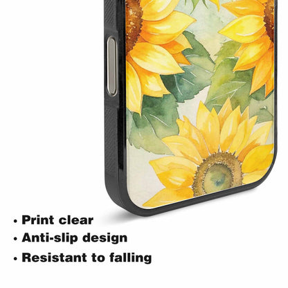 iPhone 15 Pro Max Case — Sunflowers Watercolor, Unique Phone Case Design
