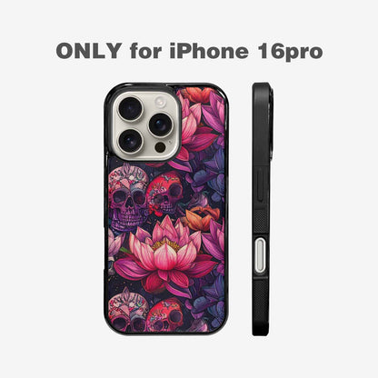 iPhone 16 Pro Case — Lotus Many Hundreds Of Skulls Art, Unique Phone Case Design