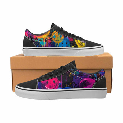 WOMEN'S Smiley Faces × Glow Lace-Up Canvas Y2K Custom Shoes