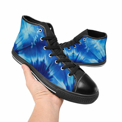 MEN'S Tie Dye Shibori Indigo High Top Canvas Vivid Sneakers