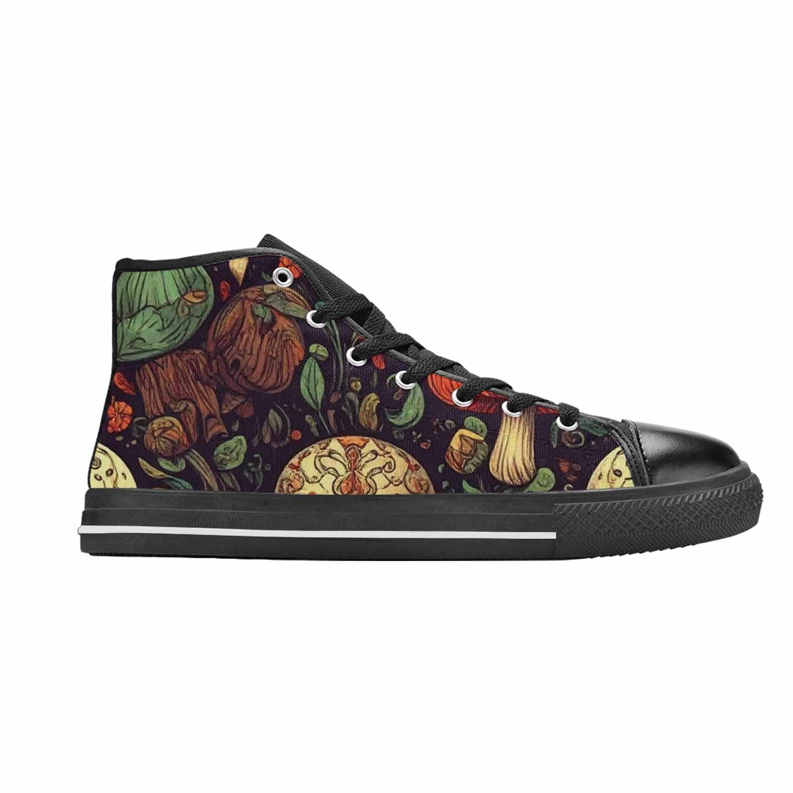 MEN'S Mushrooms And Skulls High Top Canvas Grunge Custom Shoes