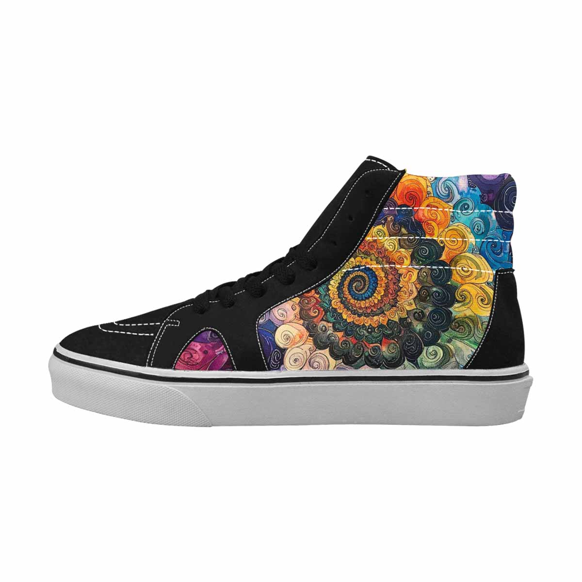 MEN'S Tie High Top Canvas Kaleidoscope Custom Sneakers