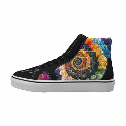 MEN'S Tie Dye High Top Canvas Streetwear Aesthetic Customized Sneakers