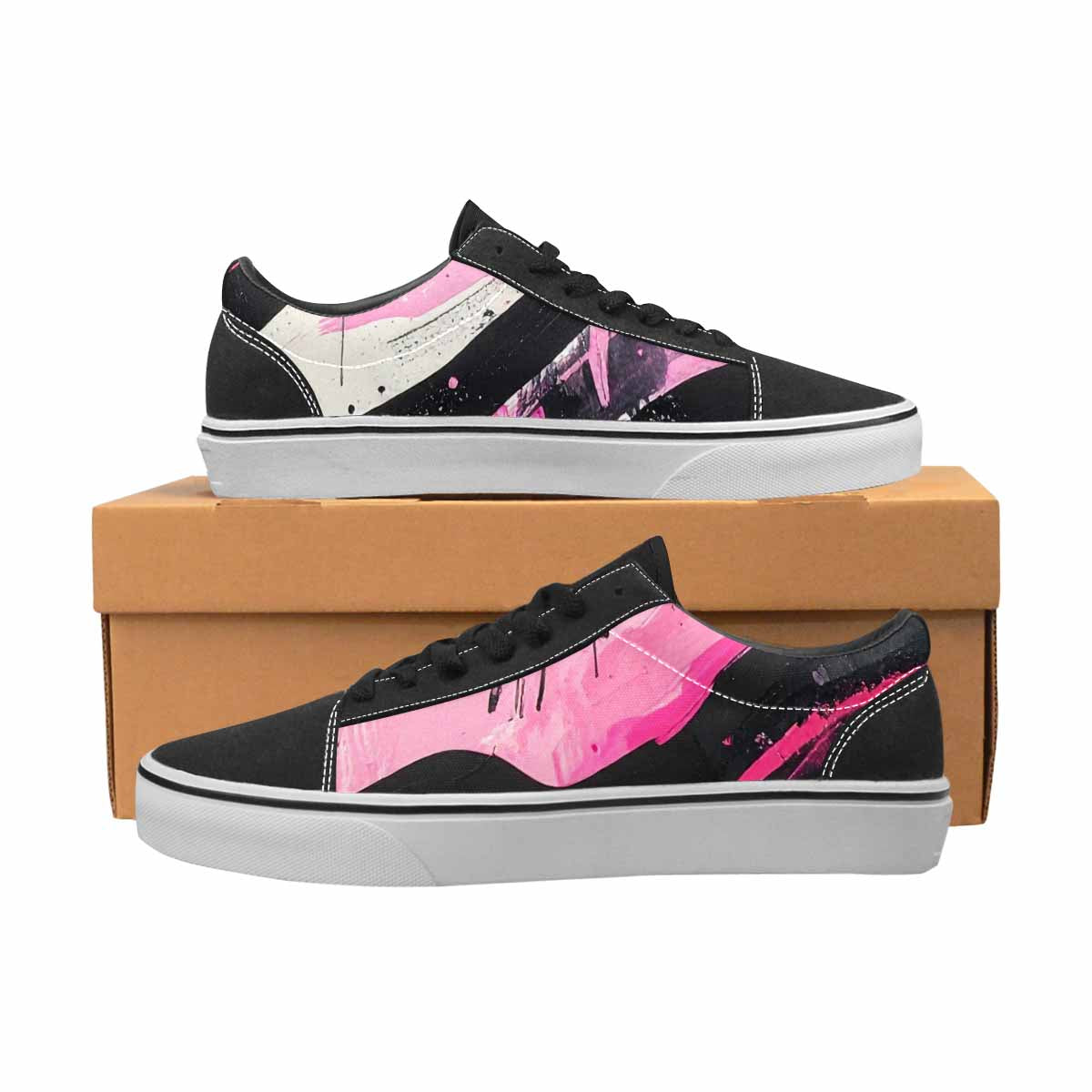 WOMEN'S Zebra Stripe Burst Lace-Up Canvas Y2K Shoes