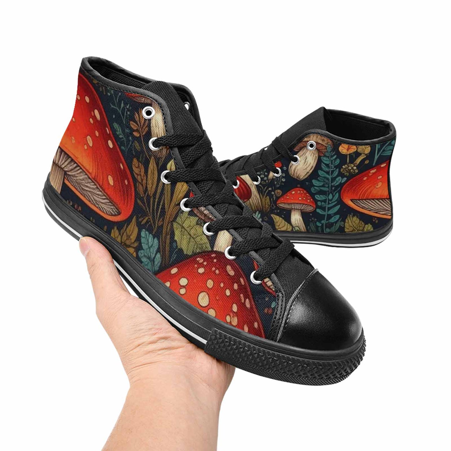 MEN'S Mushroom High Top Canvas Dark Academia Sneakers