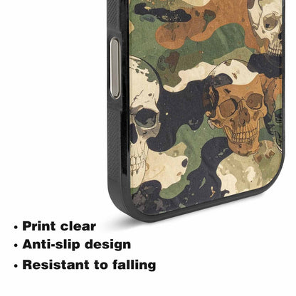 iPhone 16 Pro Case — Military Camo Texture Combined With Distressed, Personalized Phone Case