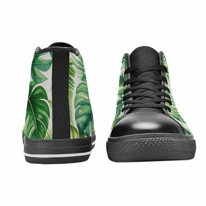 MEN'S Seven-Point Palmate Leaf High Top Canvas Aesthetic Custom Sneakers