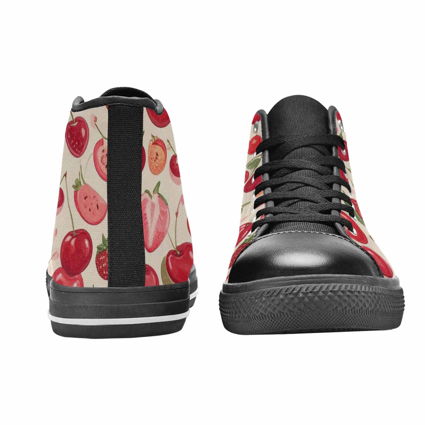 MEN'S Cherry Fruit Print High Top Canvas Aesthetic Sneakers