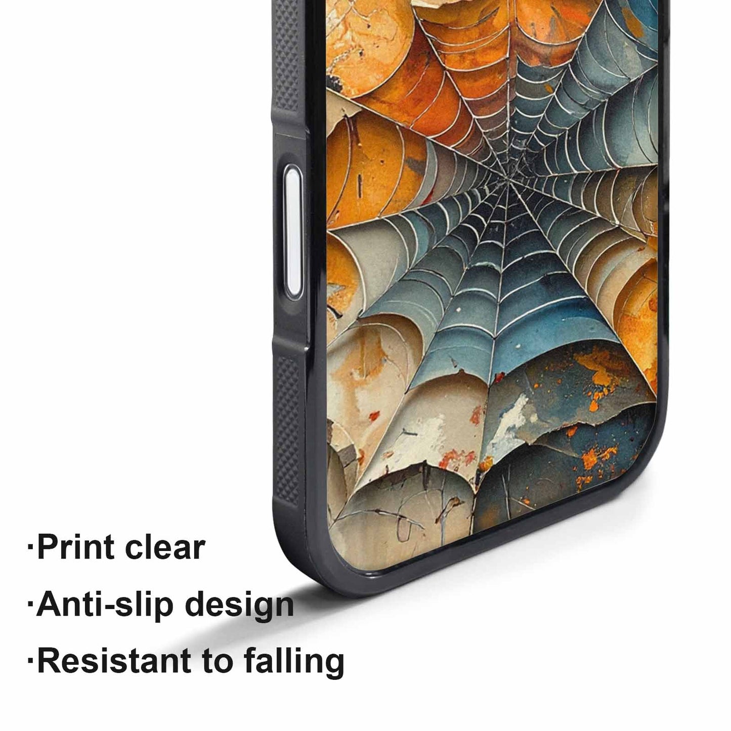 iPhone 17 Air Case — Distressed Horror Spider Web Original Art, Unique Phone Case Design
