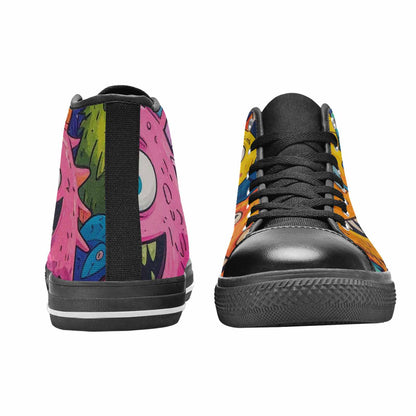 MEN'S Goofy Cartoon Monster High Top Canvas Cottagecore Sneakers