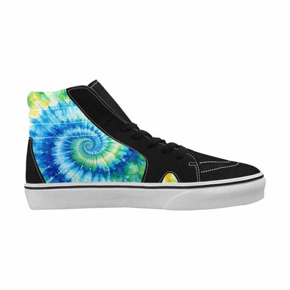 WOMEN'S Tie Dye Swirl High Top Canvas Neon Fantasy Custom Shoes