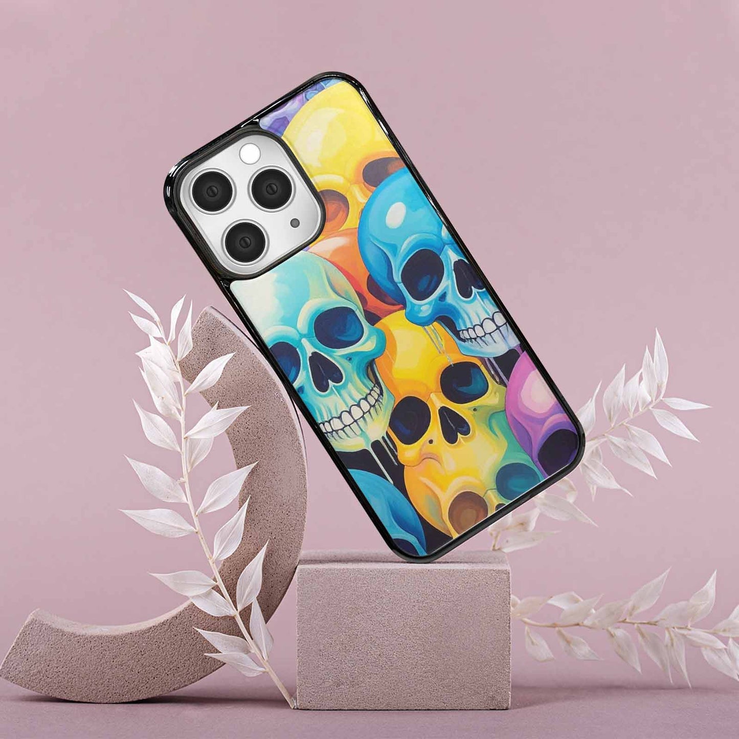 iPhone 15 Pro Max Case — Dripping Candy Skulls, Custom Print Case Cover