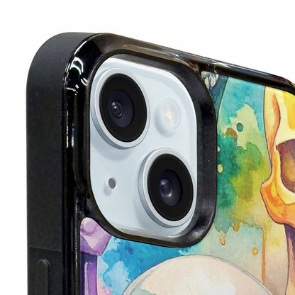 iPhone 15 Plus Case — Kulls Watercolor Skulls Small Skull Pattern, Custom Made Phone Cover