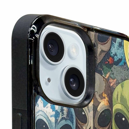iPhone 15 Plus Case — Aliens Camo Aliens Pattern Hundreds Of, Custom Phone Case