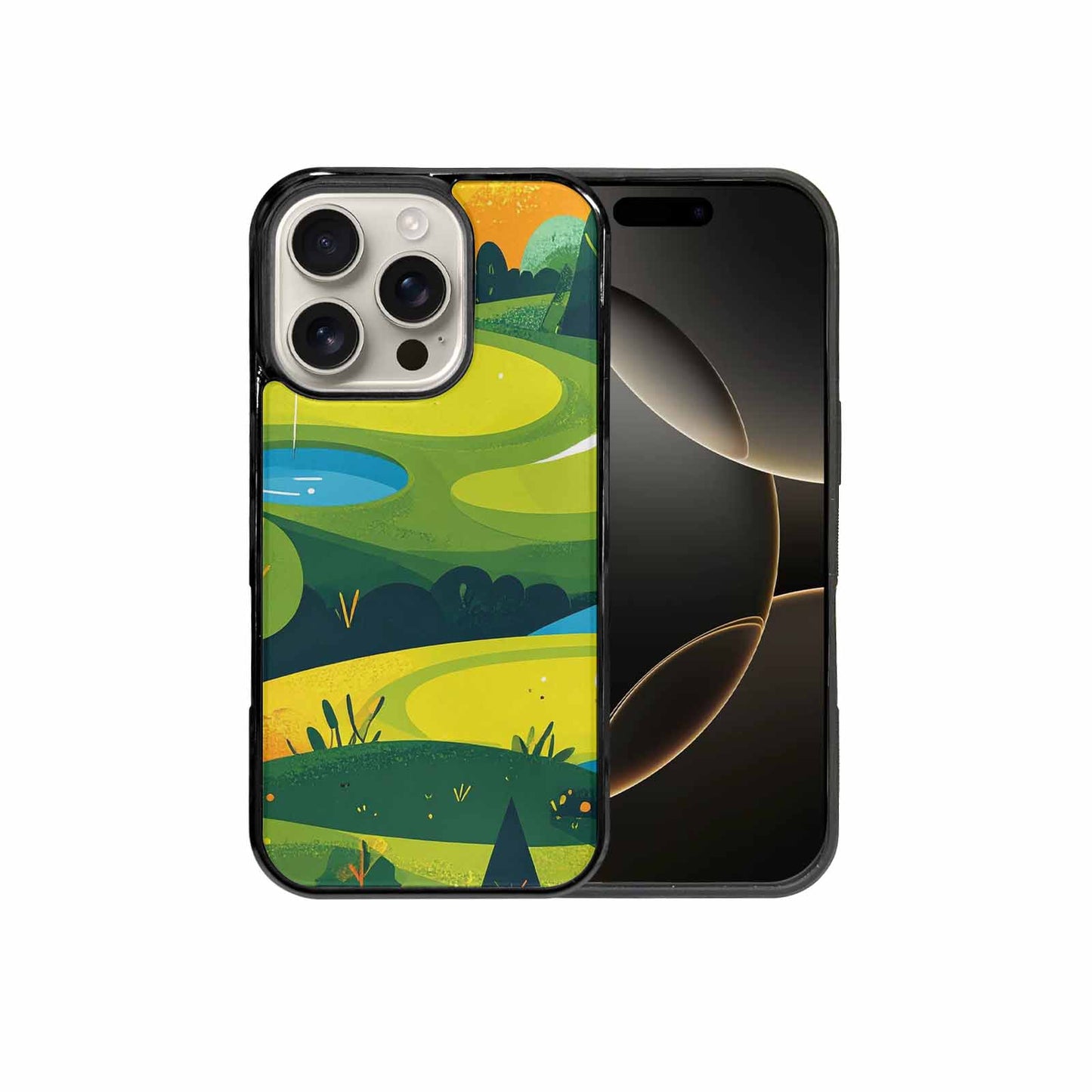 iPhone 16 Pro Case — Golf Cartoon Art Pattern, Customized Protective Case