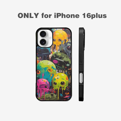 iPhone 16 Plus Case — Aliens Camomelting Aliens Patt Sex, Custom Print Case Cover