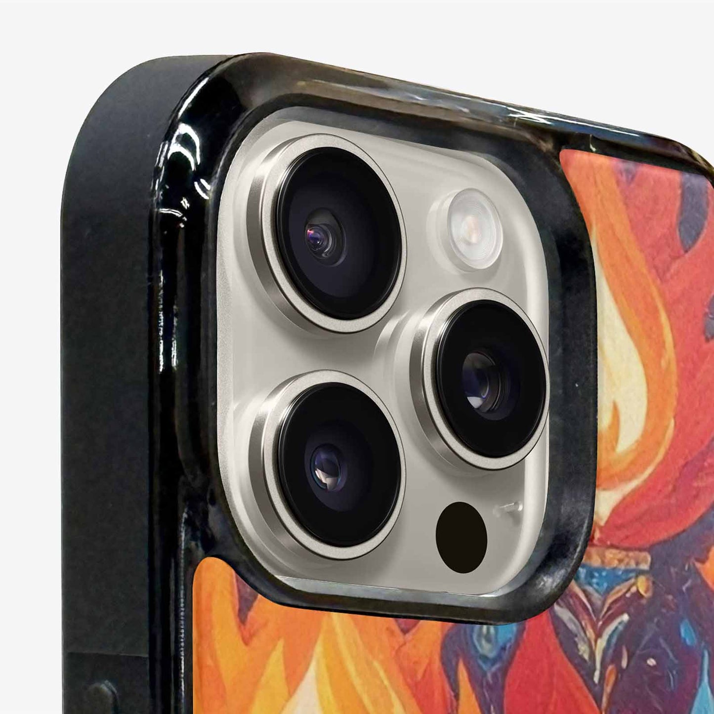 iPhone 16 Pro Max Case — Flame Burst Full Color Vibrant Flame, Custom Art Phone Cover