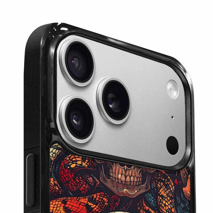 iPhone 17 Pro Max Case — Snake Skulls Print Gothic Skulls, Custom Made Phone Cover