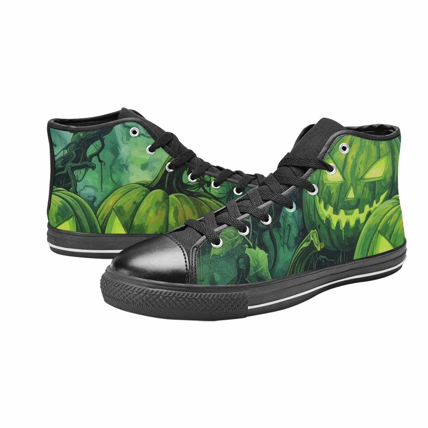 MEN'S Halloween Glowing Jackolantern High Top Canvas Aesthetic Shoes