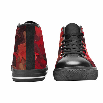 MEN'S Military Camouflage Blotch High Top Canvas Neon Fantasy Sneakers