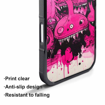 iPhone 17 Air Case — Black Pink Ink Monsters General Cartoon, Custom Made Phone Cover