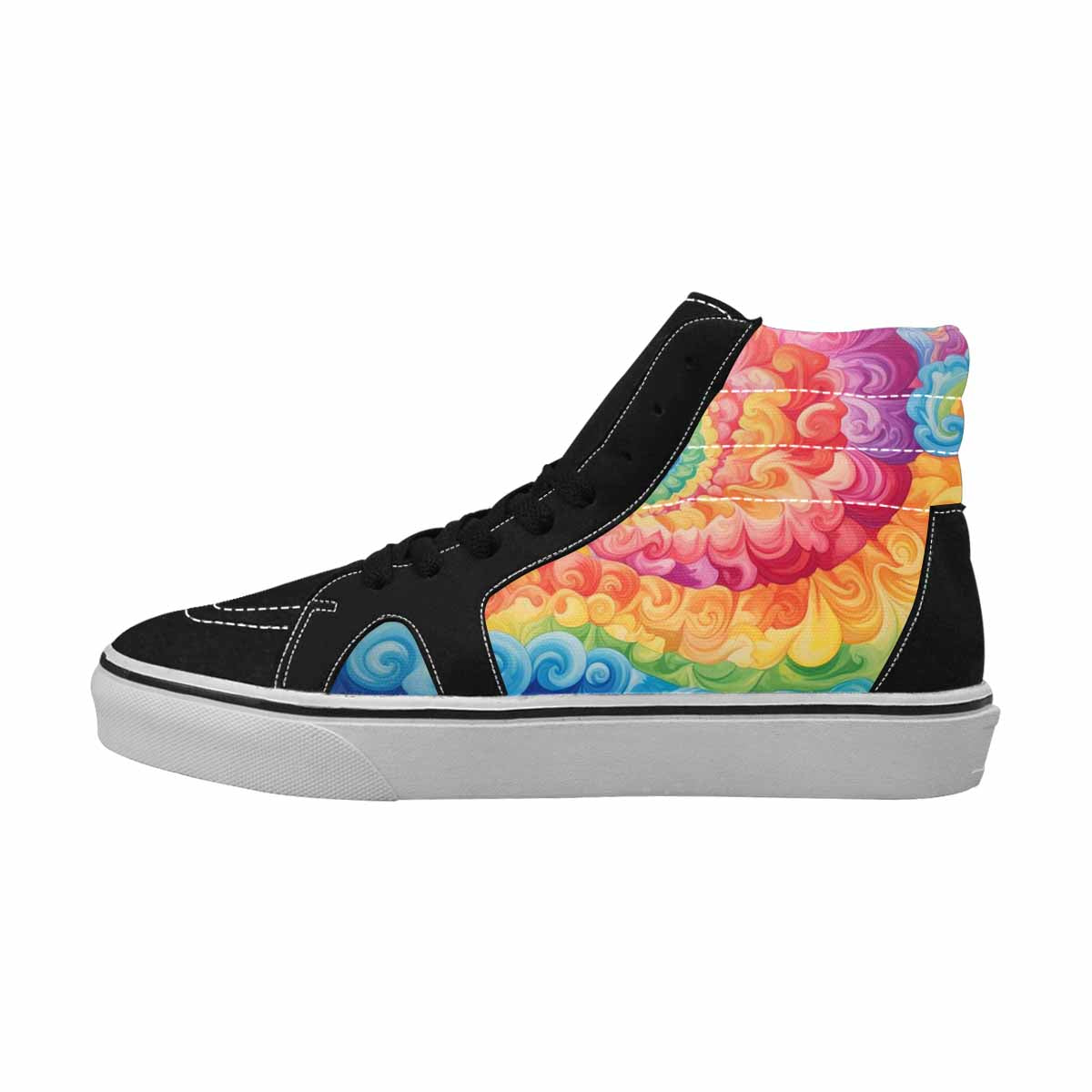 MEN'S Tie High Top Canvas Wallpaper Art Custom Sneakers