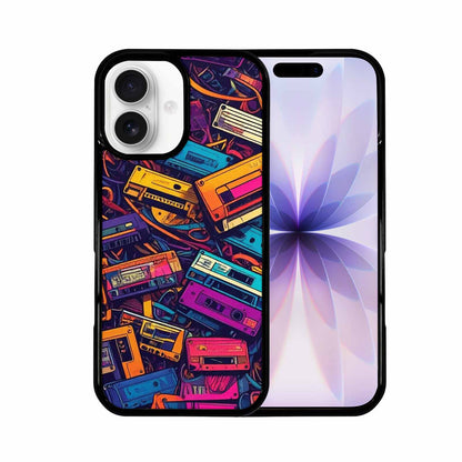iPhone 17 Case — Retro Cassette Tape Pattern Retro Vintage, Custom Print Case Cover