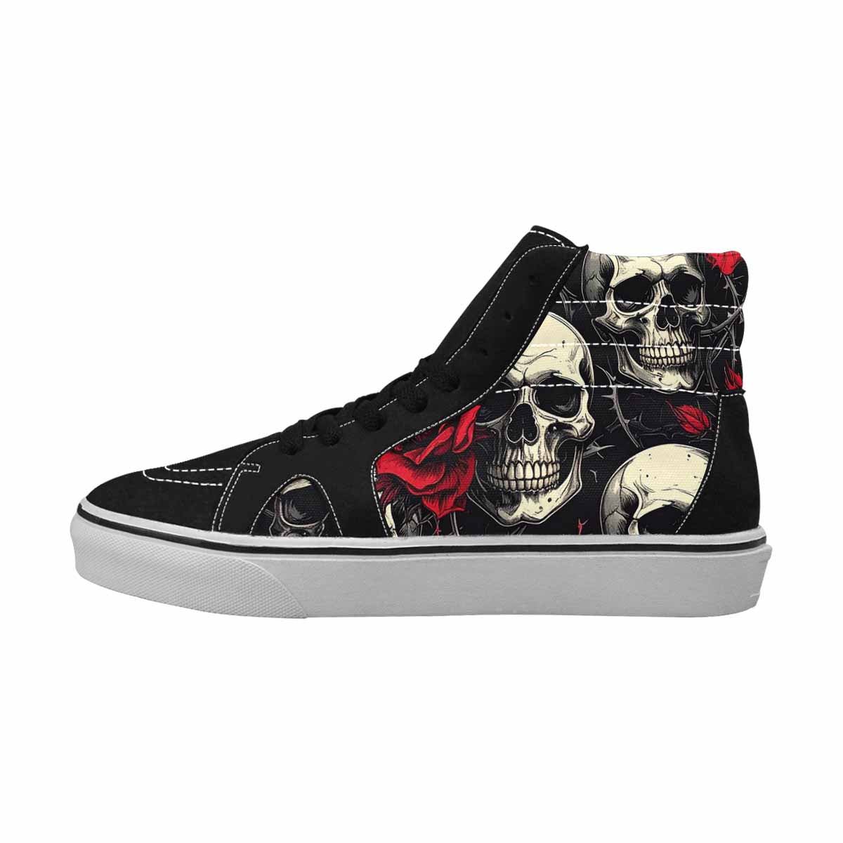 MEN'S Skull Dark Art Gothic Print Roses Ferion