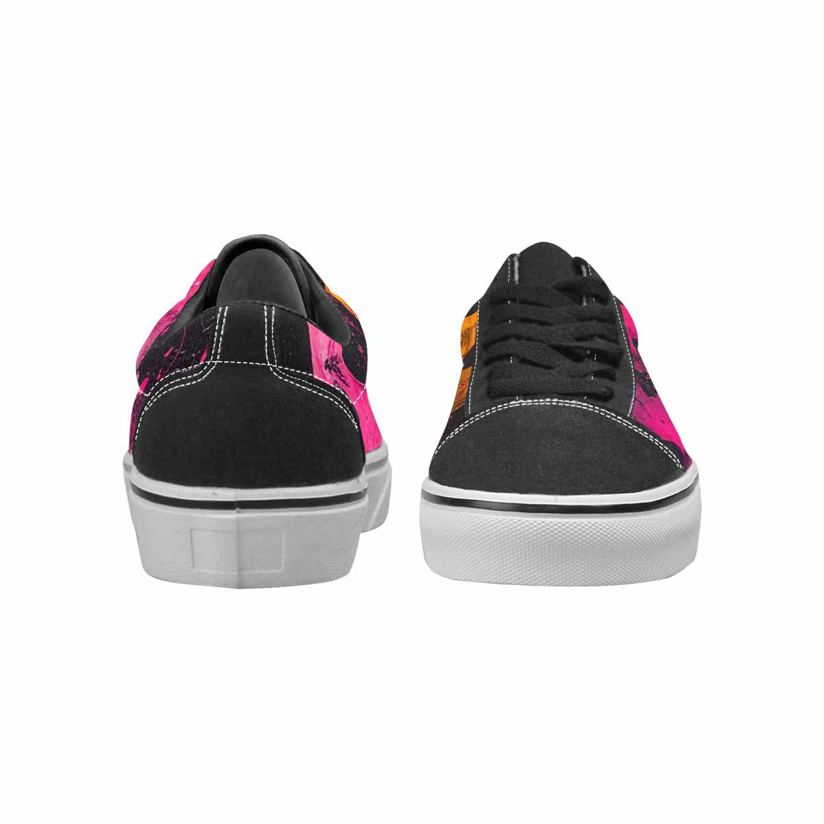 WOMEN'S Melting Moon Smiley Lace-Up Canvas Melting Art Sneakers