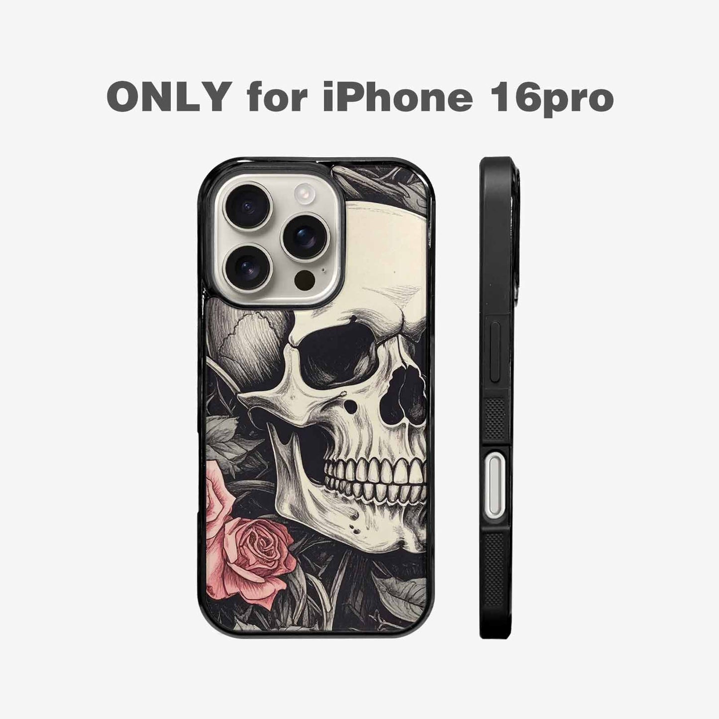 iPhone 16 Pro Case — 20 Skulls Overlapping Seamless Tileable Pattern, Custom Made Phone Cover