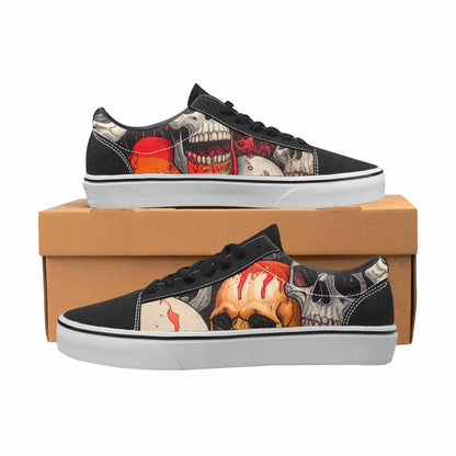 WOMEN'S Rainbow From Skull S Lace-Up Canvas Grunge Custom Shoes