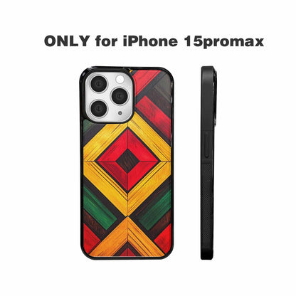 iPhone 15 Pro Max Case — African Kente Cloth Inspired Pattern Geometric, Custom Made Phone Cover