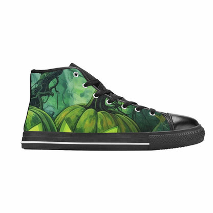 MEN'S Halloween Glowing Jackolantern High Top Canvas Aesthetic Shoes