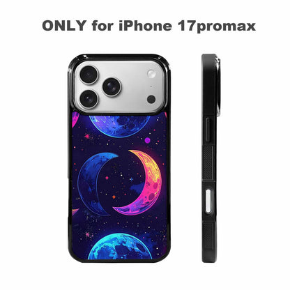 iPhone 17 Pro Max Case — Neon Winter Moon Cartoon Cute, Original Design Phone Case