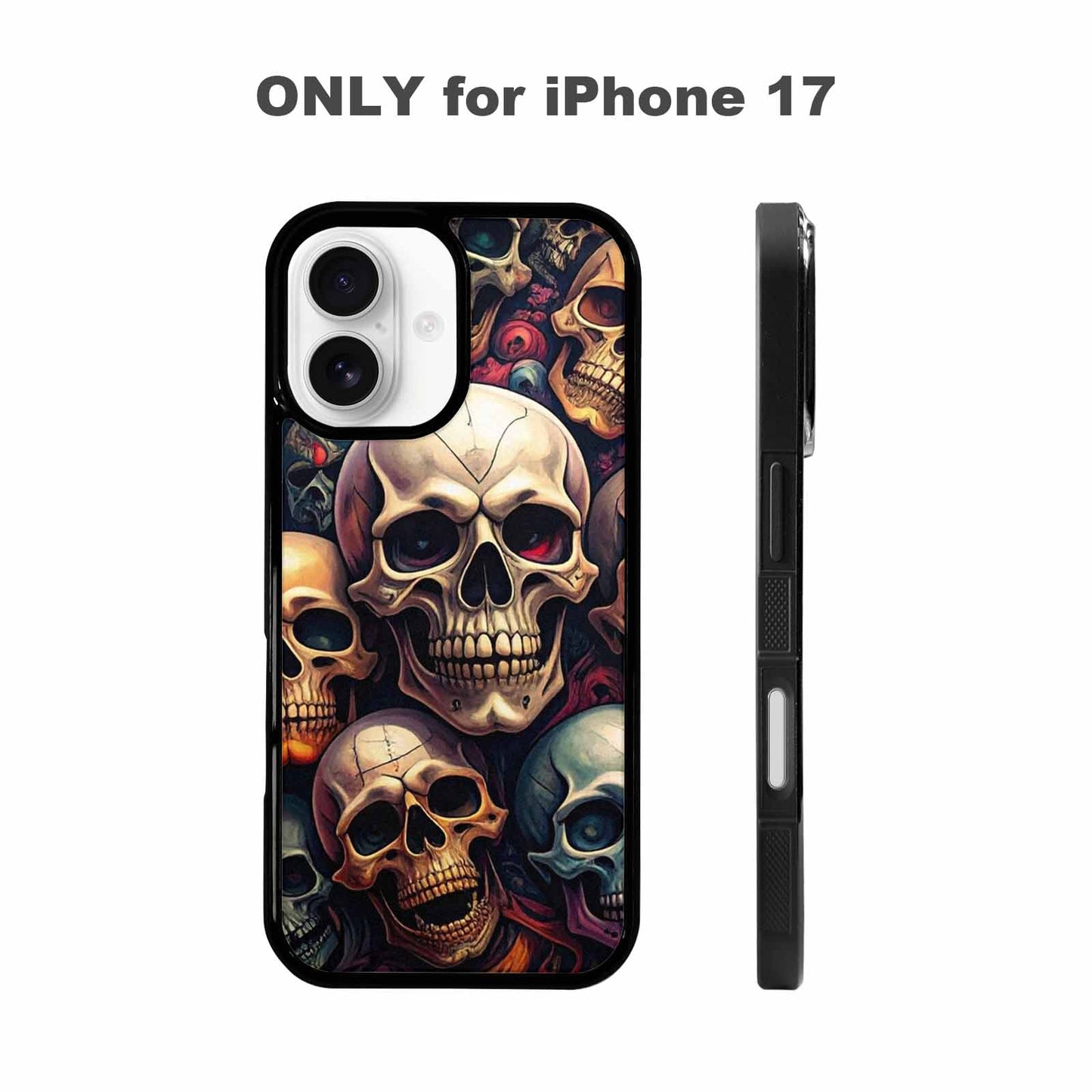 iPhone 17 Case — Skull Dark Art Gothic Print Gothic, Customized Protective Case