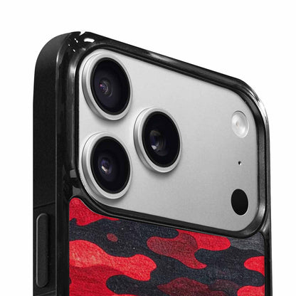 iPhone 17 Pro Case — Tactical Camo Red Black Custom Camo, Personalized Phone Case