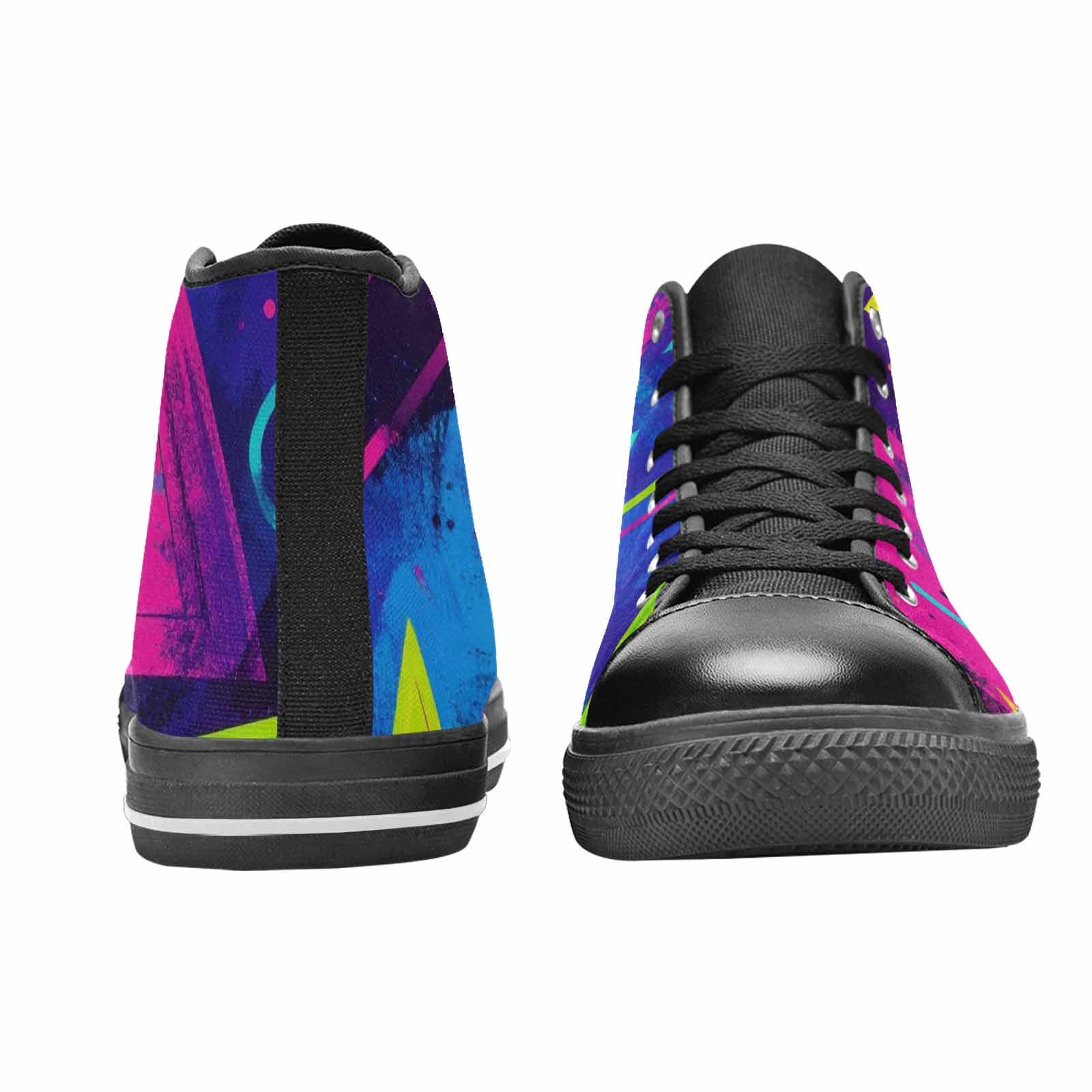 MEN'S Memphis Squiggles Triangles Dots High Top Canvas Surreal Sneakers
