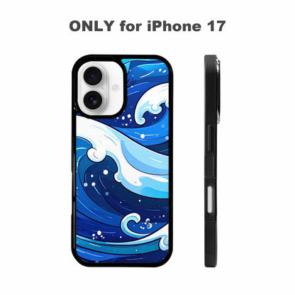 iPhone 17 Case — Glossy Winter Wave Cartoon Cute, Custom Art Phone Cover