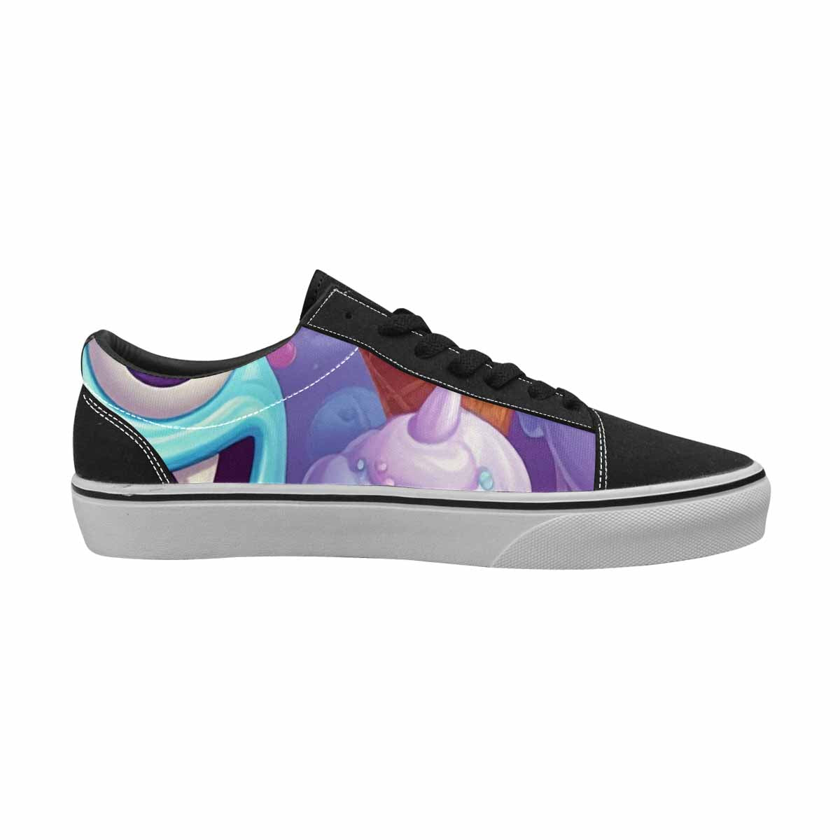 WOMEN'S Melting Icecream Cone Monster Canvas Lace-Up Vivid Shoes